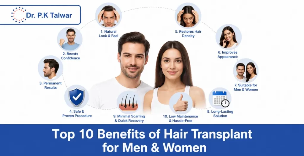 Top 10 Benefits of Hair Transplant for Men & Women